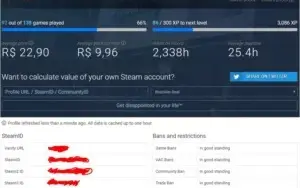 Conta Steam lvl 20 6 anos de serviço 110 jogos