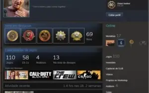 Conta Steam lvl 20 6 anos de serviço 110 jogos
