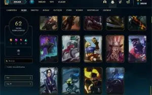Conta prata 1 com 100 Champs e 62 Skins + 30k de EA