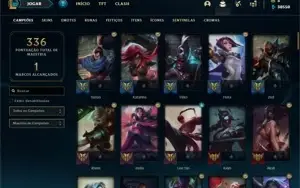 Conta prata 1 com 100 Champs e 62 Skins + 30k de EA