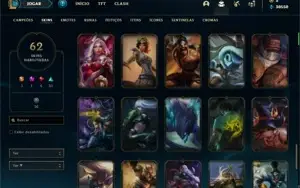 Conta prata 1 com 100 Champs e 62 Skins + 30k de EA