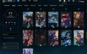 Conta prata 1 com 100 Champs e 62 Skins + 30k de EA
