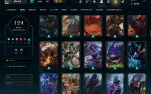 Unranked com TODOS os Champs e 124 Skins ( ADC / SUP / JG )