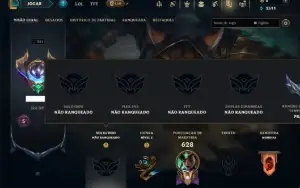 Unranked com TODOS os Champs e 124 Skins ( ADC / SUP / JG )