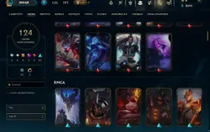 Unranked com TODOS os Champs e 124 Skins ( ADC / SUP / JG )