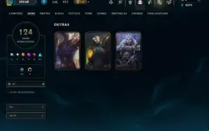 Unranked com TODOS os Champs e 124 Skins ( ADC / SUP / JG )