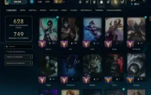 Unranked com TODOS os Champs e 124 Skins ( ADC / SUP / JG )