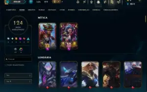 Unranked com TODOS os Champs e 124 Skins ( ADC / SUP / JG )