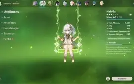 AR 56 com Nahida, Kazuha, Yelan, Kokomi, Ganyu c1 de Amos r2