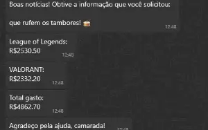 Conta Lol 389 skins + Valorant 4860 reais gastos nas 2