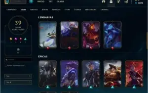 Conta bronze 2 com 91 champs e 39 skins
