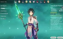 AR41 Xiao + Lança de jade, Kazuha e Qiqi