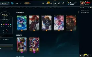 Conta de LoL de 2013 | 266 skins, 293 emotes, 509 ícones e +