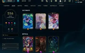 Conta Mestre 69% WR|MMR Challenger/GM | 256 Skins | 221K E.A