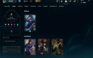Unranked com 17 Champs e 4 Skins