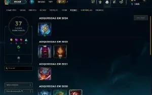 Unranked com 17 Champs e 4 Skins