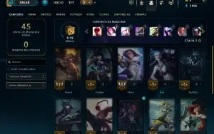 Unranked com 17 Champs e 4 Skins