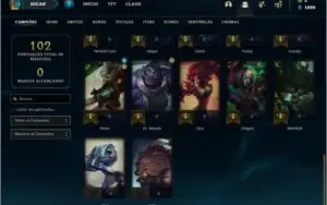 Conta ouro 4 com 9 skins e 32 champs