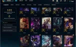 Conta ouro 4 com 9 skins e 32 champs