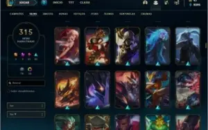 Conta prata 1 com TODOS os champs e 315 skins +1 Prestigio