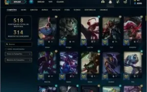 Conta prata 1 com TODOS os champs e 315 skins +1 Prestigio