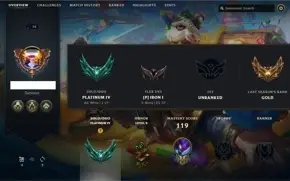 Conta Platina 4 Lol, lvl 70, 11 Skins
