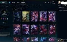 Conta lol diamante 5 , Todos bonecos , +100 skins etcs