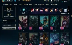 Diamante 3 com TODOS os Champs e 367 Skins (JG / MID / TOP)