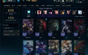 Diamante 3 com TODOS os Champs e 367 Skins (JG / MID / TOP)
