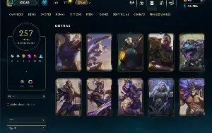 Diamante 3 com TODOS os Champs e 367 Skins (JG / MID / TOP)