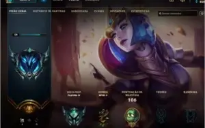 Conta de Lol Platina IV, 43 champs e 15 skins.