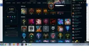 Conta GOLD com 34 Skins, Level 78, 77 campeões, nunc tom ban