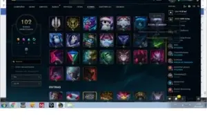 Conta GOLD com 34 Skins, Level 78, 77 campeões, nunc tom ban