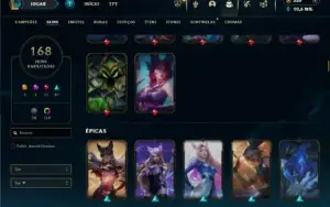 Bronze 4 com 150 Champs e 168 Skins ( MAIN SUP )