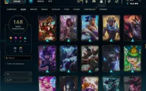 Bronze 4 com 150 Champs e 168 Skins ( MAIN SUP )