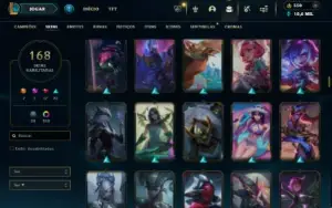 Bronze 4 com 150 Champs e 168 Skins ( MAIN SUP )