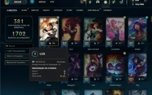 Bronze 4 com 150 Champs e 168 Skins ( MAIN SUP )