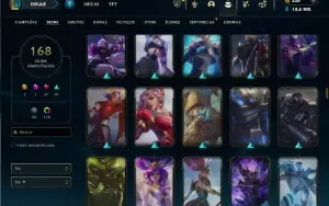 Bronze 4 com 150 Champs e 168 Skins ( MAIN SUP )