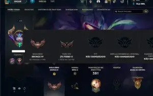 Bronze 4 com 150 Champs e 168 Skins ( MAIN SUP )