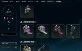 Conta LOL ANTIGA, SKINS RARAS, Platina 3, bom mmr