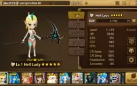 Reroll Summoners War lvl10 com Hell Lady - Asima