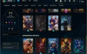 Conta diamante 4 com 22 skins e 49 champs