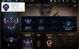 Conta diamante 4 com 22 skins e 49 champs