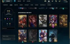 Conta diamante 4 com 22 skins e 49 champs