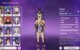 Ar31. Cyno c1 + báculo das areias e Diluc banner garantido