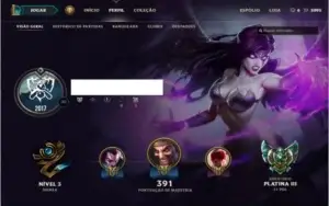 Conta League of Legends, Platina 3 126 champions 69 skins