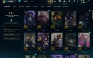Esmeralda 4 com 60 Champs e 21 Skins + 2 Fragmentos