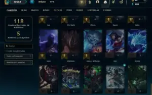 Esmeralda 4 com 60 Champs e 21 Skins + 2 Fragmentos