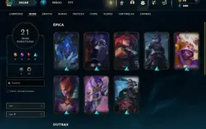 Esmeralda 4 com 60 Champs e 21 Skins + 2 Fragmentos