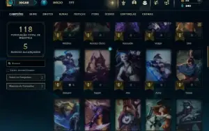 Esmeralda 4 com 60 Champs e 21 Skins + 2 Fragmentos
